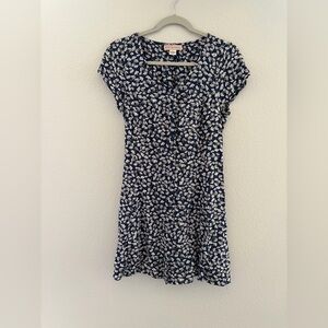 B.O.G. Collective Navy Floral Tie-Back Dress | Size M